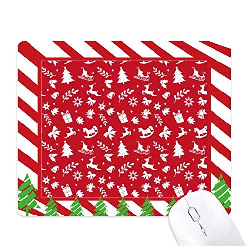 Tapis de souris Noël en tissu haute densité avec imprimé élan et traîneau