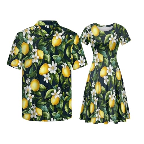 Image of AFPANQZ Couple Matching Outfit Casual Men's Button Down Shirt or Short Sleeve Summer Sundresses Dresses for Women 2026