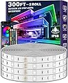 300ft Waterproof LED Strip Lights with Bluetooth App, RGB Exterior Rope Lights for Balcony, Deck, Roof, Pool - IP68, Self-Adhesive, Music Sync