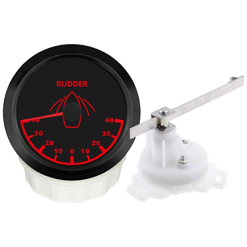 ELING Misuratore di angolo di canottaggio universale 85mm con sensore 0-190ohm con retroilluminazione rossa per barche a vela 12V 24V