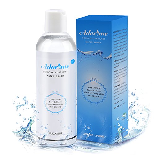 240ML Intimate Water-Based Lubricant Personal Lube for Men and Women - Adorime Natural Condom Silicone Toys Compatible Skin-Friendly Long Lasting Lubricating Solution for Private Parts Dryness (8 oz)