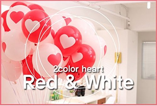 Image of HK Balloons Birthday Decoration Balloons Item 30Pcs For Heart Shaped Balloon Anniversary, Valentine Balloons Decoration RED and WHITE Party Decoration