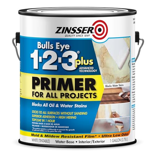 Zinsser 249937 Bulls Eye 1-2-3 Plus Primer, Gallon, White