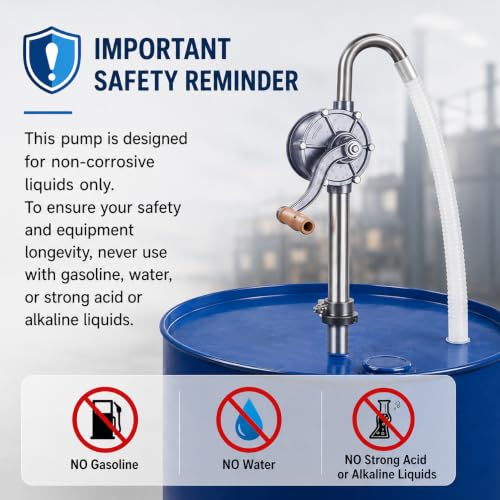 Image of 55 Gallon Barrel Pump Hand Transfer Pump - All-Aluminum Drum Pump for 5-55 Gallon Drums, Heavy Duty Manual Oil Pump for Diesel Kerosene & Non-Corrosive Fluids
