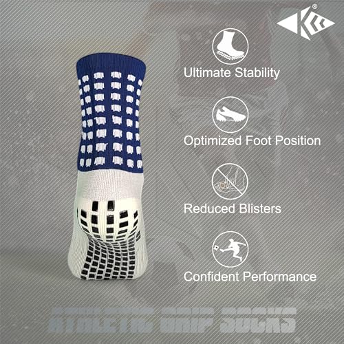 Image of Anti Slip Soccer Grip Socks, 117 Silicone Dots Non Skid Football Socks
