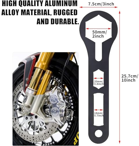 Image of jose2015 Motorcycle Fork Cap Tool ,Fork Cap Wrench Motorcycle 50mm Shock Absorber External Wrench Clutch nut Wrench 25.7cm Black
