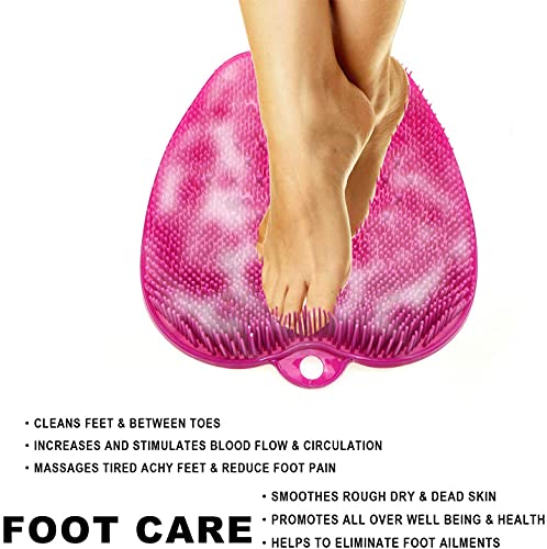 AZOD-Shower-Foot-Scrubber-Massager-CleanerWash-Foot-Bath-Massage-Cushion-Bathroom-Suction-Cup-Silicone-Non-Slip-Massage-Pad-Improves-Foot-Circulation-Reduce-Foot-Pain