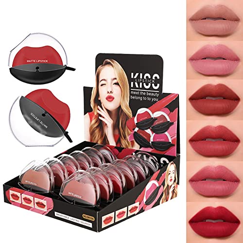 Ofanyia 12Pcs Matte Lipstick Set Long-Lasting Matte Finish Lipstick Waterproof Moisturizing Smudge Proof Lipstick Set Gift For Girls And Womens #TOP1