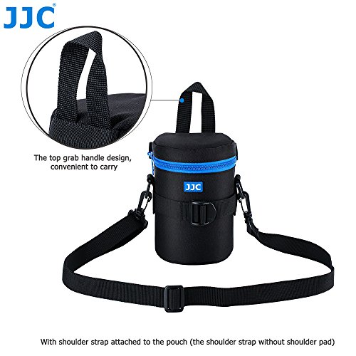 JJC Water Resistant Deluxe Lens Pouch with Shoulder Strap fits Lens Diameter and Height below 80 x 135mm (3.1 x 5.3