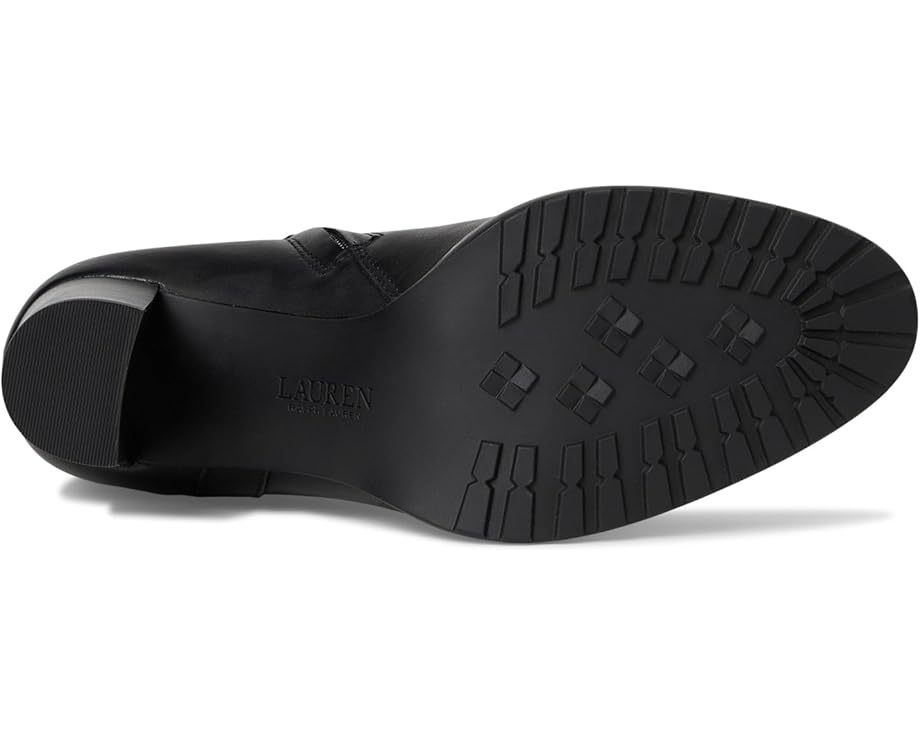 Lauren Ralph Lauren Collins Burnished Leather Tall Boots Heel - Bottom View