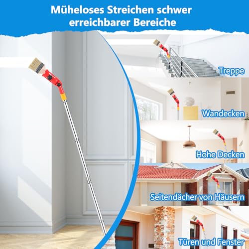 Mehrwinkel Pinsel Verlängerung Farbpinsel Verlängerung, Multi Angle Paint Brush Extende, 1m Lange Farbrollenverlängerungsstange, universelle Pinselverlängerung Passt für die Meisten Rollen und Schaber