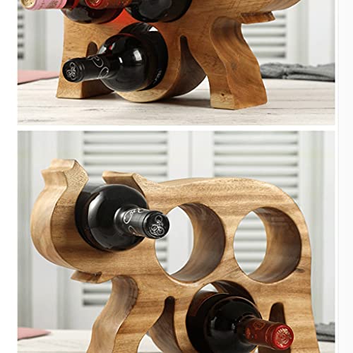 Soporte para botellas de vino de madera maciza tallada a mano miniatura 7