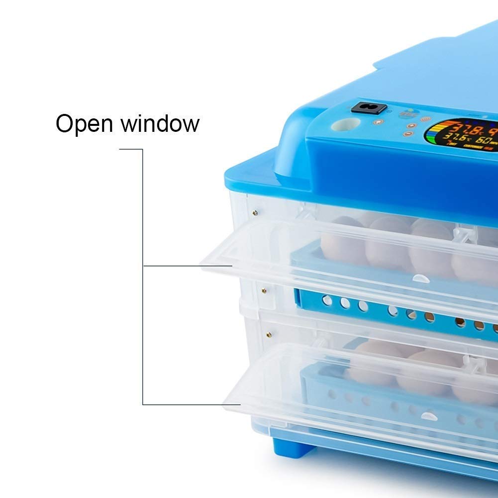 Incubatrice Digitale per Uova da 128 Uova con vassoi per Uova, Controllo della Temperatura e dell'umidità e Rotazione Automatica per polli, Uccelli, Anatre e oche,