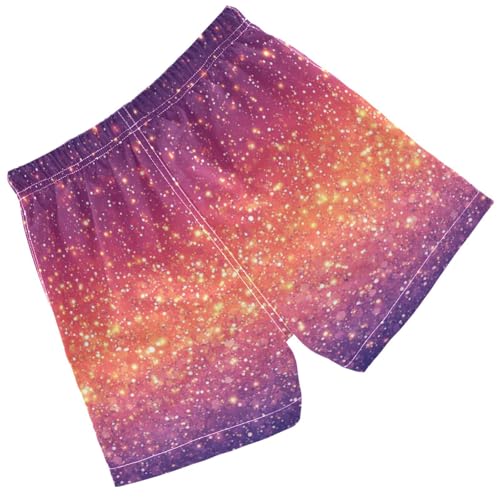 Pigsaly Boys Swim Trunks Pink Orange Dark Purple Gradient Flashing Glitte Boys Board Shorts Swimsuit Swimwear 3T2