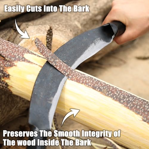 Image of Upgrade Tree Draw Knife Draw Shave Knife 10 inch- Debarking Tool-Full-Tang Wood Scraper for Woodworking Tool Bark Peeling Wood Shaver Tool