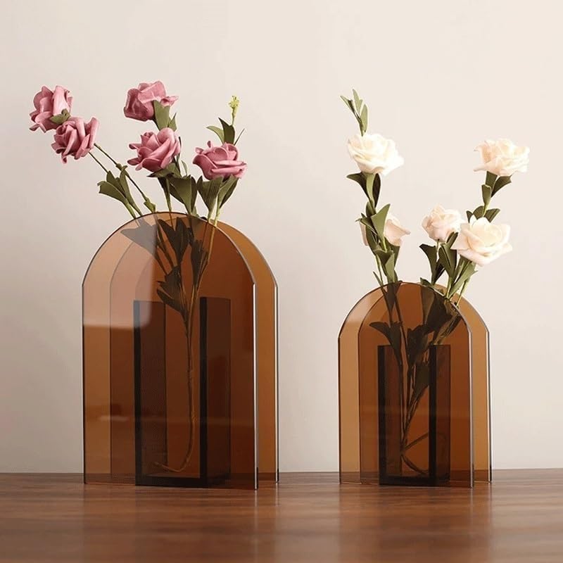 Vase en verre transparent pour composition florale et terrarium de maison