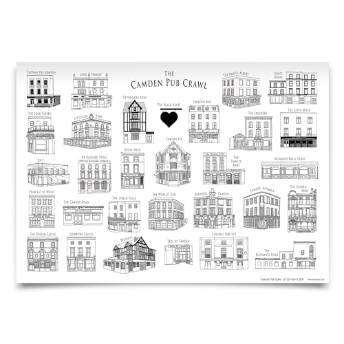 Póster de Ben May The Camden Pub Crawl para reducir el estrés coloreando 2