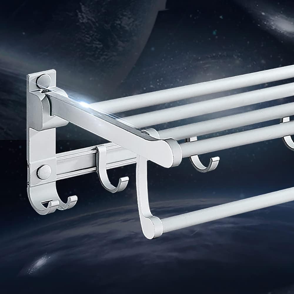 タオルレール バスタオルホルダースペースアルミタオルラック、40-60cm