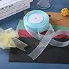 molshine 50 Yards x 1 Inch Shimmer Sheer Organza Ribbon,Chiffon Fabric Ribbons for Bouquets Garland,Bowknot,Wedding,Gift Wrapping,Hair,Crafts,Decoration (Lake Blue) #5