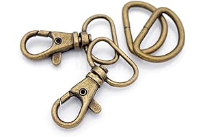 CRAFTMEMORE Antique Brass Swivel Trigger Lobster Clasps with D-Rings