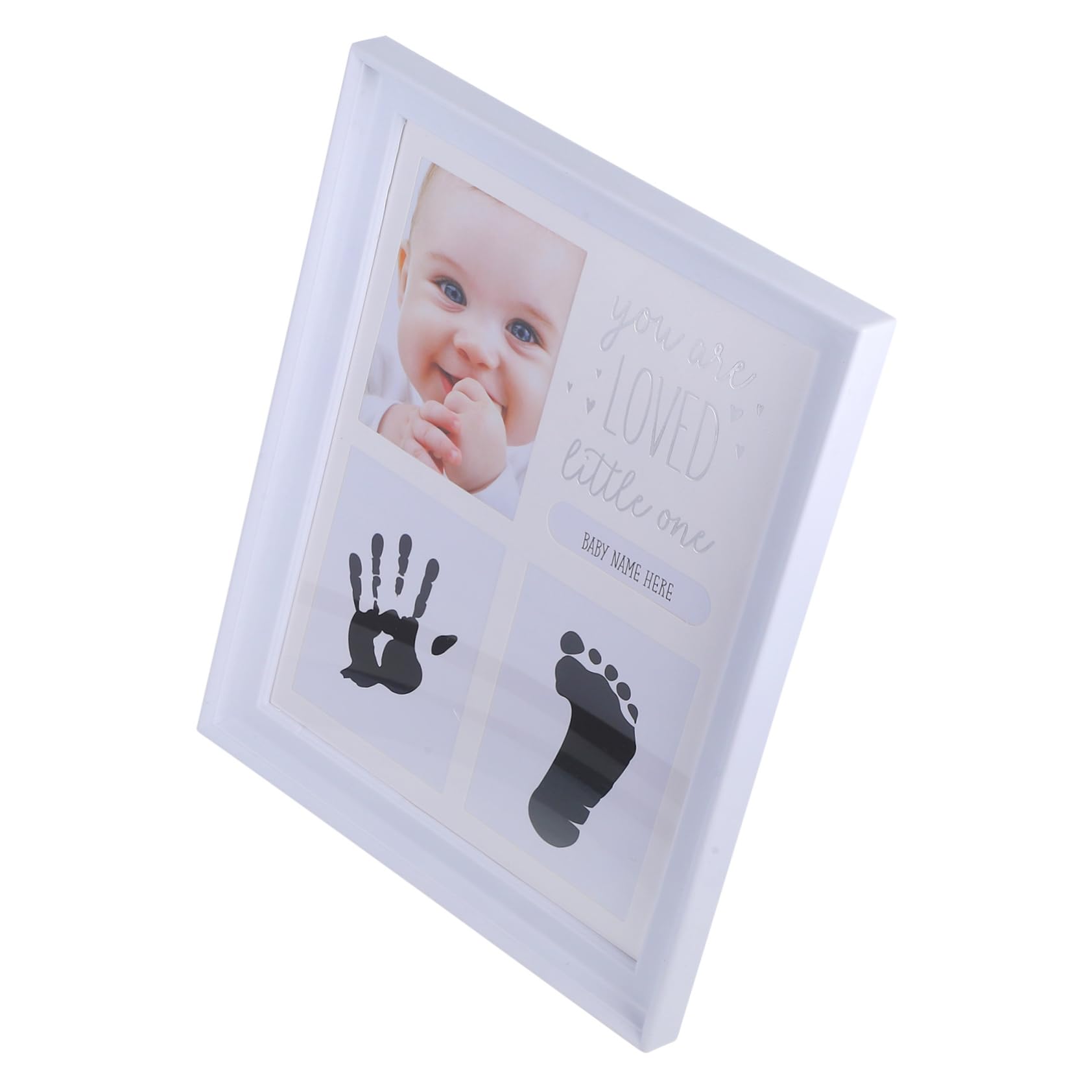 IWOWHERO Sturdy Baby Footprint Frame Milestone Photo Frame Decorative Newborn Present