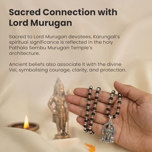 Image of Astrotalk Karungali Murugan Vel Mala - 54 Beads | Karungali Malai Original with Silver Vel Pendant | For Strength, Protection & Focus | Spiritual Mala for Women & Men | Gift for Man & Woman