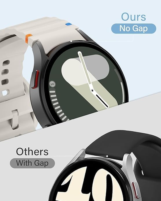 Image of WRIGSS Silicone Strap Compatible with Samsung Galaxy Watch 7 6 5 4 FE Original Style Wavy Smart Watch Straps For Men Women, 40mm 44mm Standard & Classic