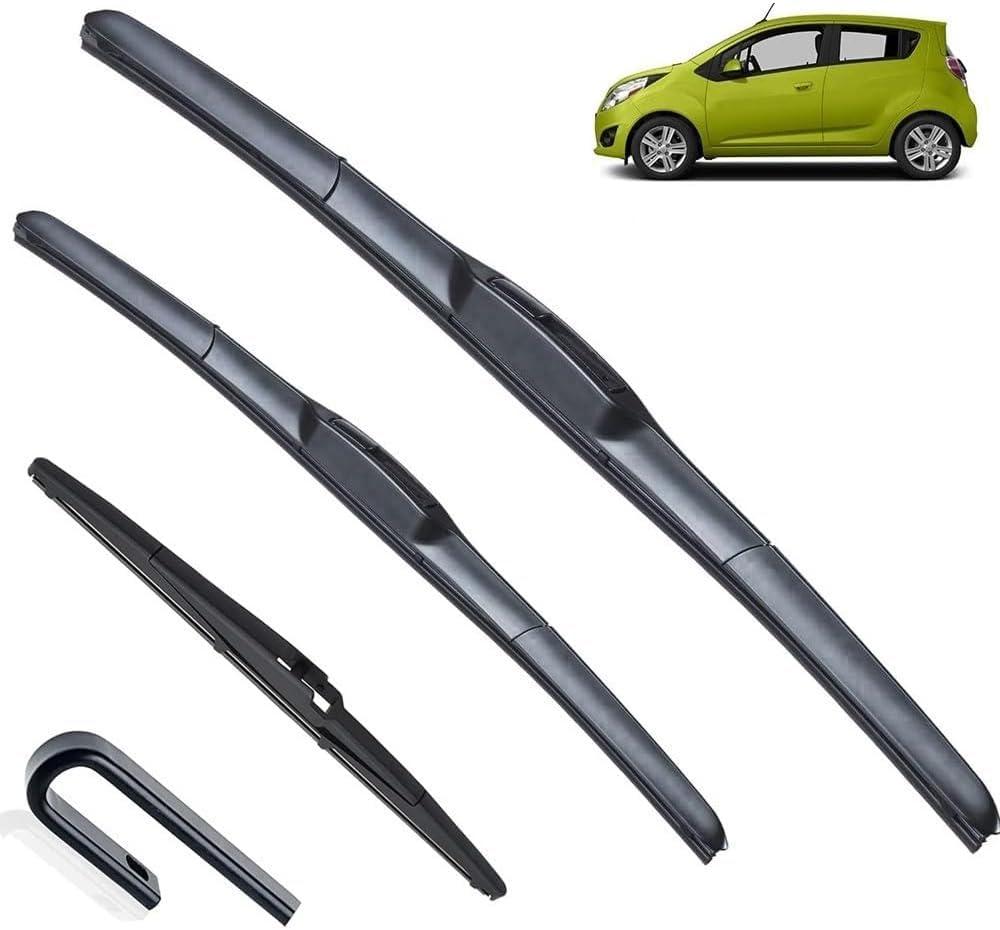 MadongJ Windshield Windscreen Wiper Blades for Spark M300 2009-2015, Replacement Blades All-Weather Performance Streak-Free Windshield Wipers