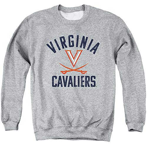 University of Virginia Official Uva Cavaliers Logo Unisex Adult Crewneck Sweatshirt Athletic Heather Medium