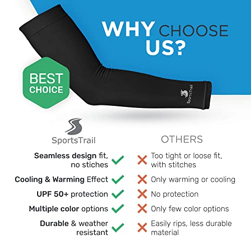 Sportstrail Cooling Arm Sleeves For Men & Women – Breathable, Moisture-Wicking Arm Sleeves For Women, Men & Kids – Upf 50 Uv Protection Clothing – Sports Arm Sleeve And Tattoo Sleeve Covers #TOP7