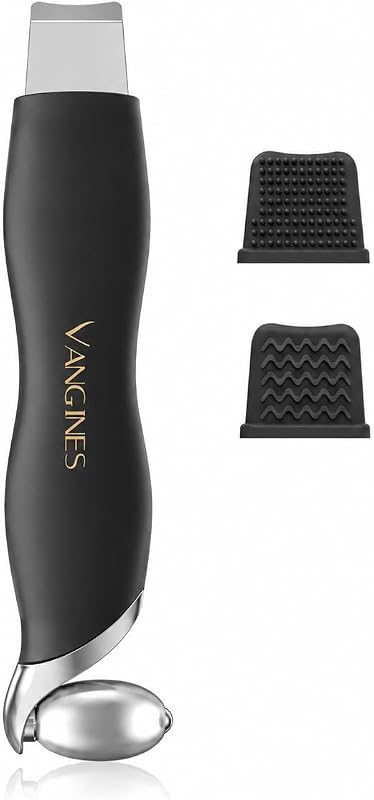 Removedor manual de cravos Vangines com rolo facial e espátula de aço inoxidável, escova de silicone, V1, Charcoal Black