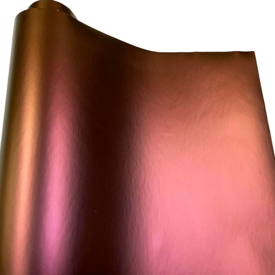 Autofolie Hochwertige Blaue bis Violette Chamäleon-Carbonfaser-Vinylfolienrolle(Plain Brownred,30CM X 152CM)