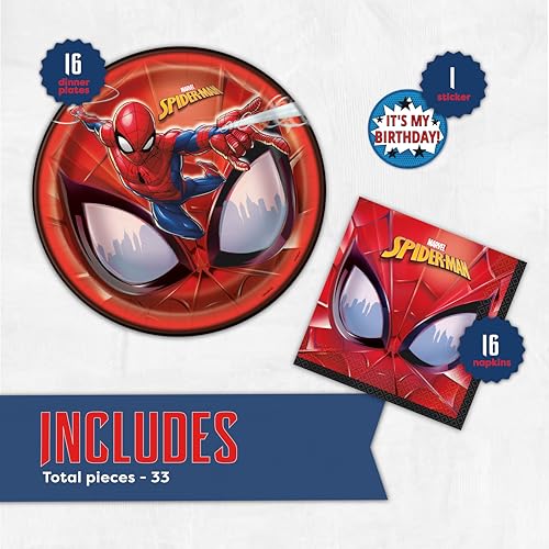 Servilletas de Spiderman y platos resistentes para meriendas de cumpleaños 2