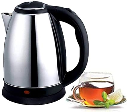 Rupani Stainless Steel Electric Kettle | Auto Shut Off Multipurpose | Extra Large Cattle Electric with Handle Hot Water Tea Coffee Maker Water Boiler, Boiling Milk (Black) (2 Litre)