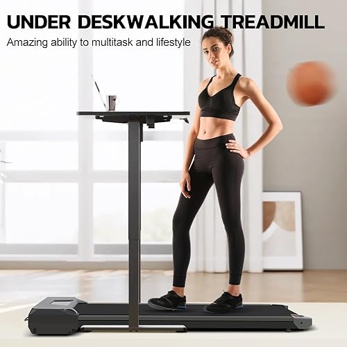 Miniatura 2 de Panana Caminadora portátil para usar debajo del escritorio para gimnasio en casa, con control remoto, máquina de correr 2 en 1 con pantalla LED,