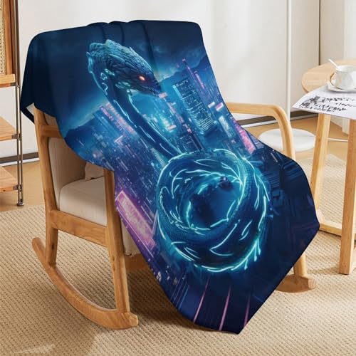 Manta acogedora de serpiente neón para noches de sofá y cama 5