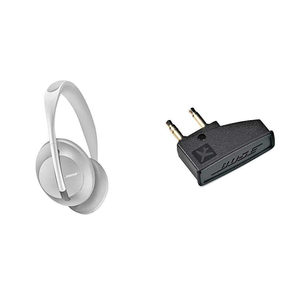 Bose Noise Cancelling Headphones 700 Wireless Bluetooth, con Controllo  Vocale Alexa, Argento + Bose Adattatore Aereo per Cuffie Bose QuietComfort  3 : Amazon.it: Elettronica