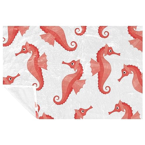 Couverture douce et chaude imprimé hippocampe lit bébé - 2