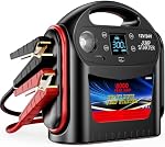 8000A 12V/24V Démarreur de saut pour gros gaz & Moteurs Diesel, Booster de Batterie Portable Lourde pour Camions, VR & Véhicules commerciaux avec démarrage de force, affichage numérique, LED lampe & USB Chargement