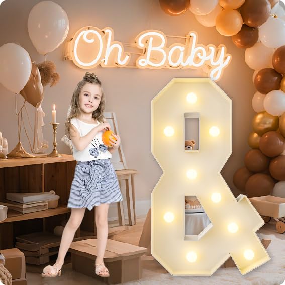 HXWEIYE Large Marquee Letter &amp;, 3FT Battery Operated, Easy to Assemble