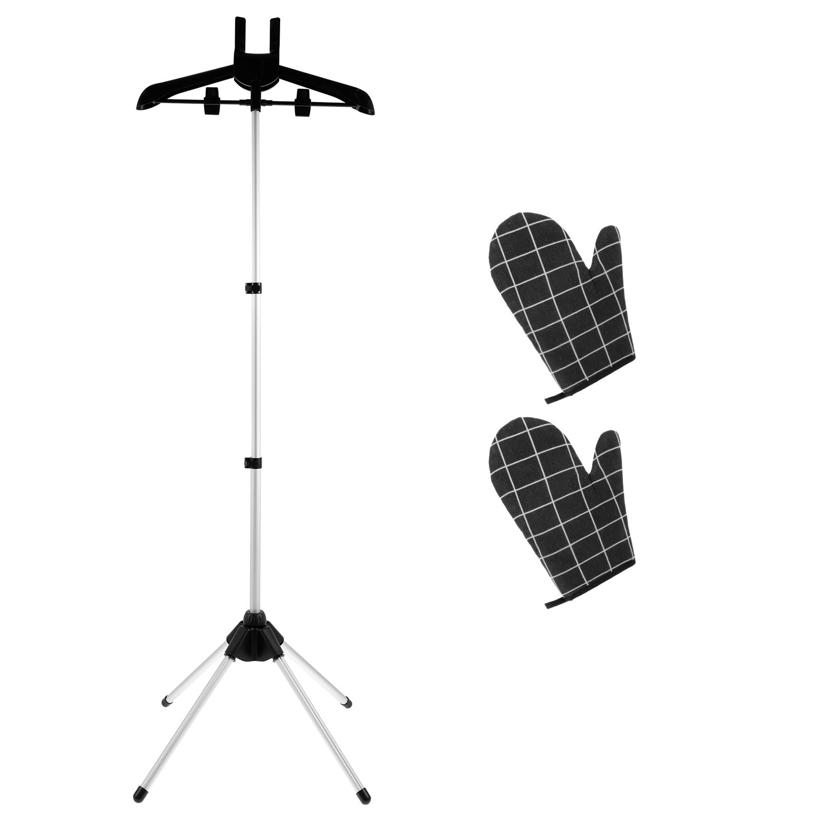 YLMFTNU Clothes Steamer Stand with Ironing Glove, Garment Hanger for Steaming Clothes, Handheld Garment Steamer Rack, Steam Iron Stand Hanger, Clothes Drying Rack
