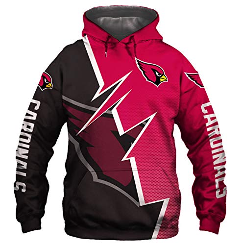 Preisvergleich Produktbild FEZD Hoodie Cardinals American Football Jersey Pullover Bequeme Sweatshirt Langarm Gedrucktes Beiläufig Sweatshirt Training Sweat,M