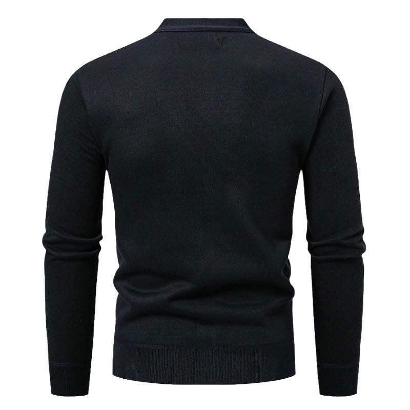Cárdigan de punto para hombre con cuello en V y diseño colorblock casual de invierno 4