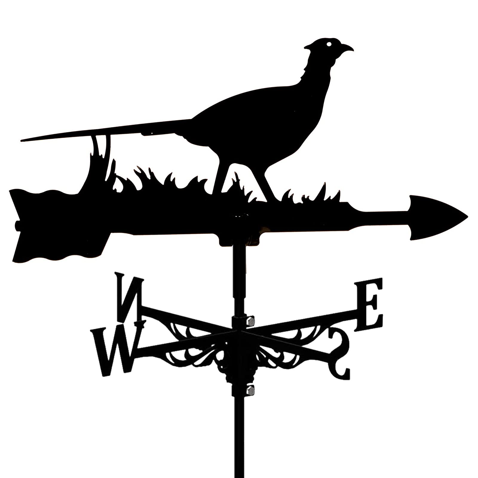 TAXXII Weather Vane Animal Metal,Vintage Black Weathervane Garden Iron weathervane Stainless Steel Hollow Wind Direction Indicator for Outdoor Roof Paddock Decoion Weathercock-Phe