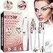 Epilateur Sourcil, Rasoir Électrique Femme, 2 en1 Épilateur Visage Femme Indolore Flawless avec LED et Brosse Rasoir Électrique Rechargeable pour Epilation Sourcil Visage Lèvres Bikini Bras