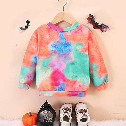 Boys' Hoodie Hooded Sweatshirt Autumn Winter Toddler Boys Girls Long Sleeve Tie Dyed Pumpkin Prints Full Zip4