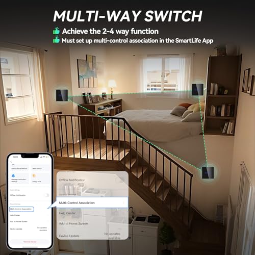 BSEED Smart Lichtschalter 3 Fach 2 Wege Wifi Smart Lichtschalter arbeitet mit Amazon Alexa and Google Home,Glas Touchscreen-schalter Schwarz-2 Pack(Erforderlich NeutralDraht)