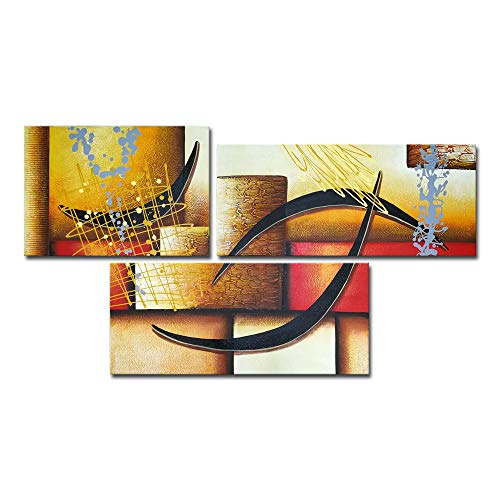 3 Pics Modern Abstract 100% Hand Painted Oil Paintings Artwork on Canvas Wall