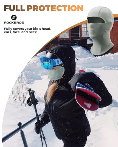 ROCKBROS Ski Mask for Kids Balaclava Windproof Winter Mask for Cold Weather Neck Gaiter for Skiing Snowboarding Outdoor3