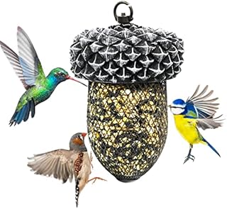 BluBell® Acorn Bird Feeder - Garden Hanging Bird Feeding Station For Wild Birds - Rustic Style Outdoor Decoration Gifts For Wildlife. Garden Cage Bird Ornaments Tray Bath